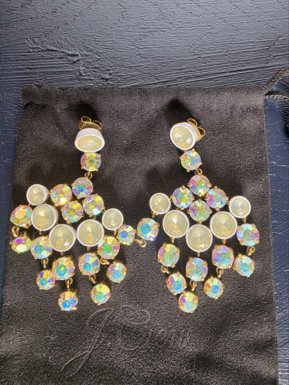J Crew Iridescent Crystal Cluster Earrings
